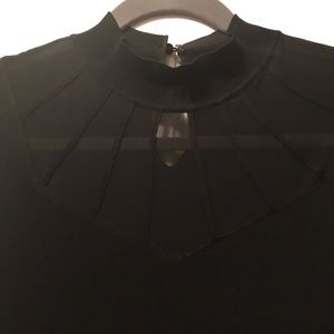 Sweater with sheer sleeves